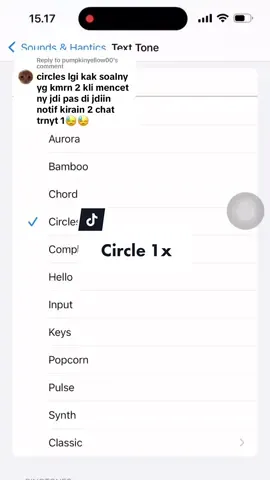 Replying to @pumpkinyellow00  yang request circle 1x pencet udah ya✨ . . . #sound #iphonesound #note #sounds #notif #notificationsound #whatsapp #whatsappsounds #textsound #whatsappnotification #notification #notifications #circle #notiflingkaran