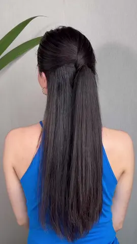 Easy Cute Hairstyle 💙✨ #halfuphalfdown #hairideas #hairtok2023 #hairhacks #hairstyletutorial 