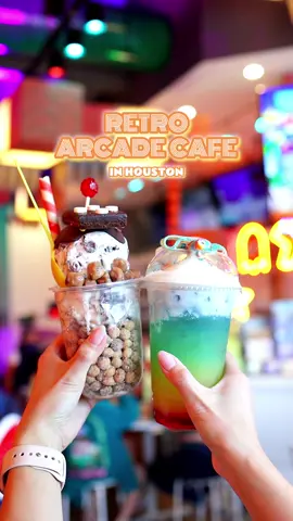 ⭐️RETRO ARCADE POP-UP CAFE⭐️ Popfancy is back with another cute limited time cafe experience. This time they’re bringing back all the classic arcade games we grew up with. Free game play, themed menu items, photo ops and more #houstonfood #houstoncafe 