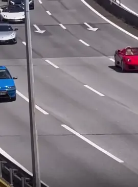 highway full of supercars 😯#audi #ferrari #porche #lamborghini #cars #auto #supercars #fyp #foryou #viral #turbo #car #nissan #skyline 