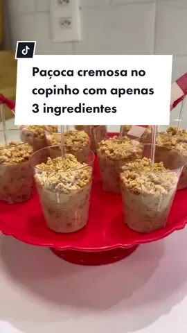 Paçoca cremosa no copinho, com apenas 3 ingredientes e não vai ao fogo! Ótima opção de doce pra sua festa junina 🔥 #doce #sobremesa #sobremesafácil #docenocopinho #pacoca #paçoca #festajunina #festajulina 