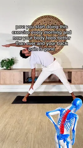 Another one of my favorite exercises! The last one was very well received, thank you for your support 🙏 ✅This targets many different pain points especially the back.  Tip: If you can’t reach your calf yet simply grab your knee or upper leg 🙏  #pouyayoga #backpain #lowerbackpain 