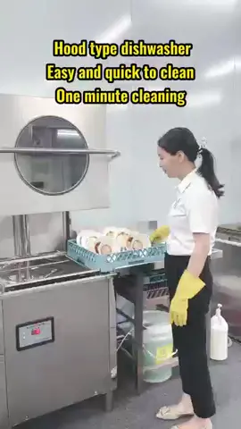 Hood type dishwasher, good for restaurants. Easy cleaning and high washing efficiency.