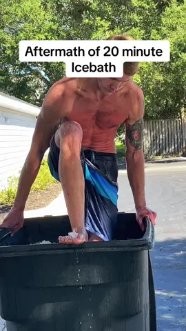 Aftermath of a 20 min icebath in 200lbs of ice. Not stop shivering for nearly an hour afterwards #icebath #floridaman #funny #fyp #joerogan #professionals #cold #fear 