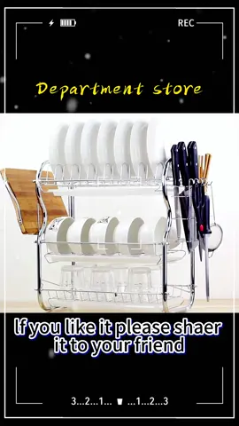 3 Tier Dish Drainer Rack Plate