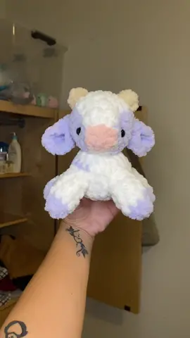 Pattern by @CMArtDesignShop (coming soon!) #crochet #plushies #crochetersoftiktok #crochettiktok #SmallBusiness #amigurumi #stuffedanimals #handmade #cow #crochetcow #babycow #cowplushie 