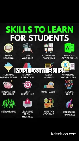 School don't teach these Skill!Must learn youself. #student #college #skills #habit