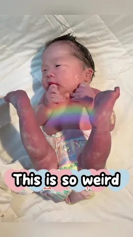 Baby was born in the breech position, most of the time his legs tend to lift up. This will change in the next 2 days. #babiesoftiktok #newborn #MomsofTikTok #babylove #funny 