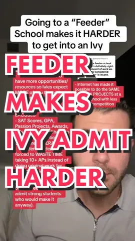 Replying to @giamariaofficial “Feeder” Schools make you do 10x the work of a Non-Feeder for the same Ivy League Admit letter. Only difference is most students at a regular high school DO NOT EVEN TRY. Then when they get rejected from Ivies they come to my comment section to complain about “fairness” 😂 #i#ivyleaguei#ivyroadmaph#harvarda#admissionf#feeder