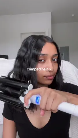 the easiest way to deal with day 4 hair #crimpedhair #hairwaver #shorthairstyles #amazonfinds #amazoncrimper  