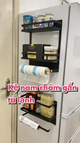 Kệ nam châm từ tính gắn tủ lạnh, giải pháp tối ưu không gian, thiết kế thông minh, hiện đại #kenamcham #kenamchamtutinhgantulanh #giadungthongminh #yeubepnghiennha #fyp 