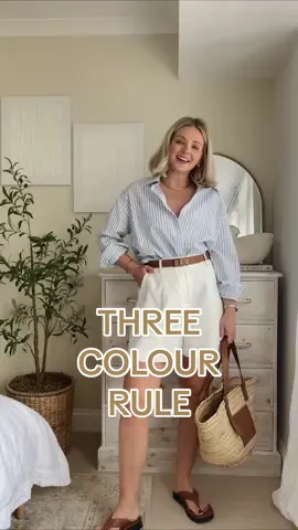 A good ‘rule’ to use to keep outfits clean and chic! 🙌🏻 #stylerules #styletips #threecolourrule  How to dress well Style tips  Style rules  Three colour rule 