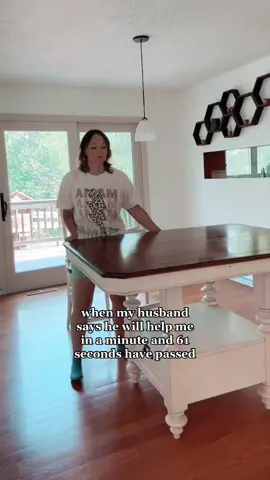 trying to get this dang dining room done, i dont have a minute to wait! 🤣 #husbandwife #momtok #marriagehumor 