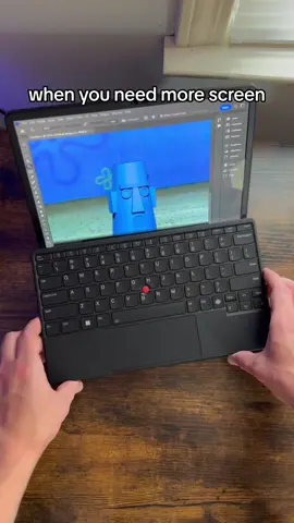 putting the ThinkPad X1 Fold to good use #lenovo #thinkpad #X1Fold #graphicdesign #squidward 
