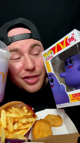 Happy birthday to Grimace & myself 🎂 we celebrating with the Grimace meal 💪 #asmrmukbang #mukbang #asmreating #mcdonalds 