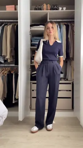 Two ways to style our iconic navy blue silk trousers effortlessly, styled by @sara_yaben #lilysilk #livespectacularly #OOTD #Summer #fyp