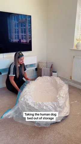 It’s so easy to store away 🙊 #fyp #humandogbed #bed #bedstorage #foldawaybed #compactbed #vacuumbag 