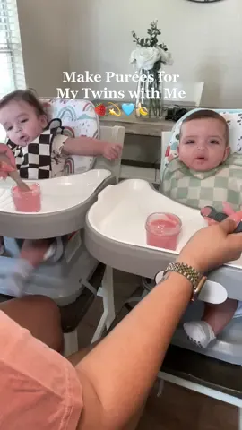 What are some purée recipes your babes like?  Everythint 🔗 in my Amaz0n in bio 🫶🏽 #twinboys #twinmom #twinboymom #babypuree #babypureeidea #babypureehomemade #babypureerecipe #fisherprice #boymama #purees #strawberrybanana #babyoatmeal 