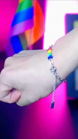 Glamorous rainbow statement wristlet 🌈💎#handmade #bracelets #fyp #foryou #luckybracelet #rainbow#bisexual #bi #pridemonth #lgbt #fy #foryoupage #fypシ #edit #viral #pridemonth2023 #lgbtqmonth #bisexual 