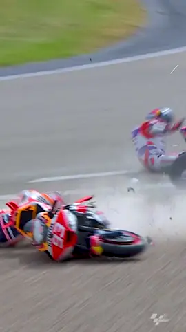 This was the HUGE crash that brought the red flag at the end of P2 💥Thankfully @marcmarquez93 and Johann Zarco got up and are OK! 🙌 #GermanGP 🇩🇪  #MotoGP #Motorsport #Motorcycle #Racing