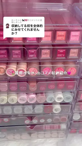 @みっちゃん🐈‍⬛🎀に返信   やっと！！質問が多かったコスメ収納動画です！ #生活音#コスメ収納#リップ収納
