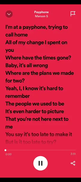 Replying to @setoalviano #spotify #music #maroon5 #payphone #lyrics #4u #fyp 