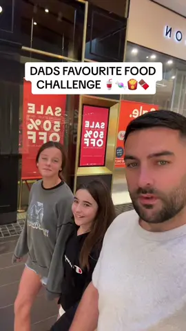 DADS FAVOURITE FOOD CHALLENGE 🥤🍬🍟🍫 #dadanddaughter #fyp #dadsoftiktok #Love #fun #funny #kids #challenge #winner #food @Woolworths_au 