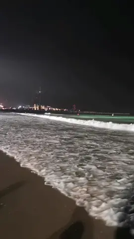 Best friend♥️🌊 #openbeach#beach#dubai#night#waves#nature#sea#views 
