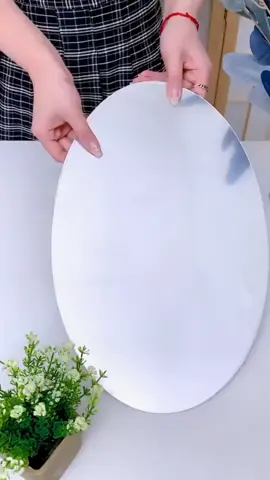 Sticker Cermin Oval. Chek keranjang kuning#tiktokshop #stickerdinding#antipecah#acrylic#FLKS #foryoupage 