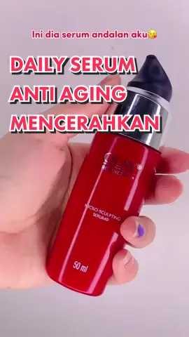 Daily serum anti aging dan mencerahkan favorit akuuu! #antiaging #mencerahkankulit #niacinamide #serum #olay #skincareroutine 
