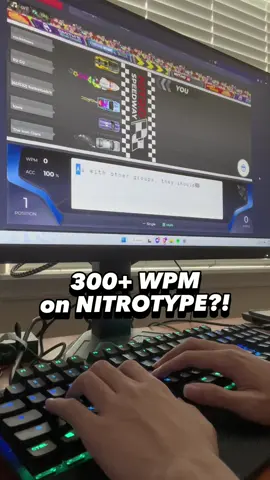 300 WPM on NITROTYPE?! #nitrotype #speedtyping #typing #keyboard #asmr 