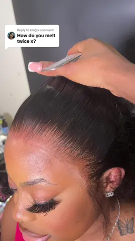Replying to @kmg  This is what I mean by melting your lace TWICE! 🫶🏾 #lacemelt #lacemeltingspray #wiginstall #fyp #wighacks 