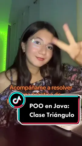 Practica de POO: Java. Acompañame a programar una clase Triángulo equilátero🔺 que imprima su área y perimétro👩🏻‍💻 utilizando Java 🚀✨.  #Java #POO #Programming #Programar #Programacion #Tech #Dev #student #learntok #ingenieria #informatica #ingenieriaensistemas #fyp #creadoresdecontenido #ingeniero #AprendeEnTikTok #mujeresqueinspiran 