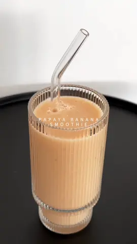 PAPAYA BANANA SMOOTHIE ↓ -scoop out 1 whole papaya  -1 banana (fresh or frozen) -1 scoop vegan vanilla protein (optional) -a handful of ice  -1/3 coconut water this super easy smoothie is so fun to make ✨ BENEFITS OF PAPAYA: lowers cholesterol  boosts digestive health aids weight loss reduces acne boosts immunity #smoothierecipes #healthylifestyle #vegansmoothie #wellness #healthandwellness #healthcoach #nutrition 
