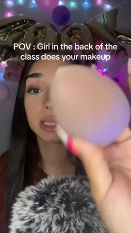 do we like gum chewing in our roleplays? 💜💄 #asmr #asmrroleplay #asmrpov #makeupasmr #asmrmakeup #softspoken #gumchewing #fyp 