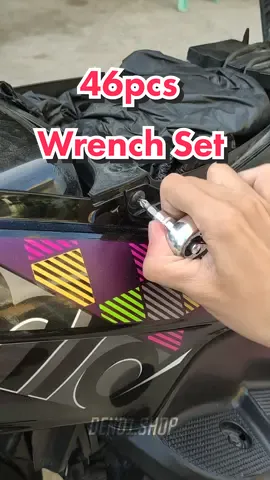 46pcs Tools Set for only 199 pesos, perfect ilagay sa motor kung masiraan ka sa daan #46pcssocketwwrenchset #wrenchset #toolsetbox #tools #DIY #motorcycletools #trending #fyp #sale 