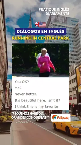 Inglês no Central Park.  Diálogo em inglês no Central Park, New York. Jenny and Rob are running in Central Park in the morning. #diálogoseminglês #fellowsidiomas #aprendainglês 