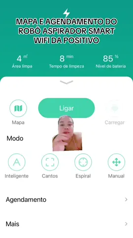 Mapa e agendamento do robô aspirador wifi smart positivo