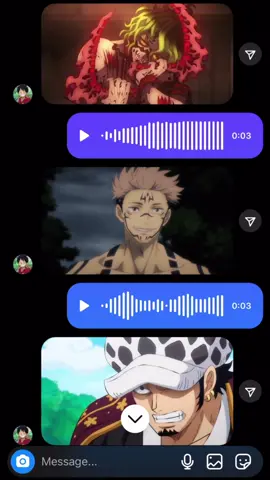 quick voice impressions #voiceacting #voiceover #fyp #animeedit #gyutaro #demonslayer #sukuna #gojo #jjk #law #crocodile #onepiece #levi #aot #anime 