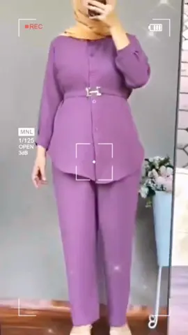 Oneset Crinkle Free belt#pakaianwanita #onesetmurah #kaospolosmurah 