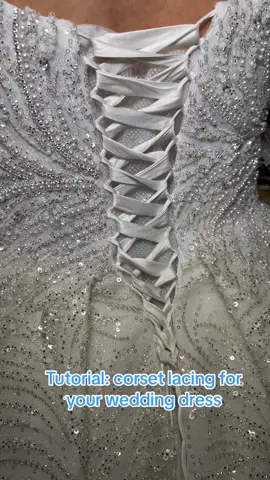A quick tutorial on lacing the corset back on our wedding dresses 👰🏻‍♀️ #bridetips #howtobridal #weddingphotoshoot #weddingday #weddinggettingready #tutorial #weddingtips #bridaltips 