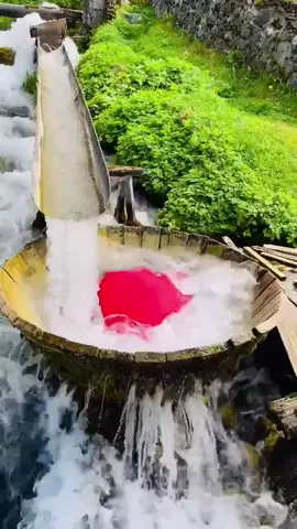 How do you call this? Unleashing the power of nature, the vâltoare is a traditional washing machine that uses flowing water to cleanse clothes. This ingenious device, found in rural Romania, diverts water into a wooden basin. As the water swirls inside, it vigorously scrubs the clothes against the wooden walls, leaving them fresh and clean without soap. Embracing sustainability and simplicity, the vâltoare is a cultural heritage that reminds us of our ancestors’ ingenious ways of caring for garments. Would you like to use one? Video by @siltrips