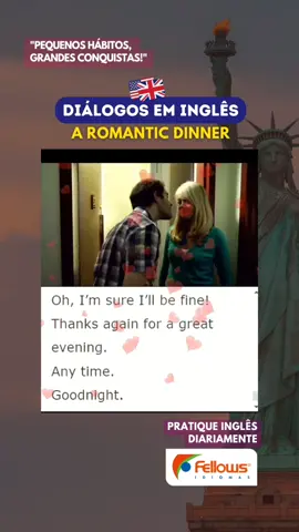 Diálogo em inglês: ♥️ A Romantic Dinner.♥️ Jenny cooks a special meal for Rob Walker. They have dinner in her place. Rob thanks Jenny to invite him to NY. He asks Jenny about relationships. #aprendainglês #fellowsidiomas #diálogoseminglês 