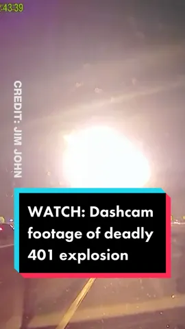Dashcam footage shows the moment a tanker incident on Highway 401 in Pickering late Tuesday night.  Also, video obtained by CP24 shows the fiery aftermath.  For more, tap the link in @cp24breakingnews bio. #cp24 #cp24news #dashcamfootage #pickering #opp #oppnews #highway #traffic