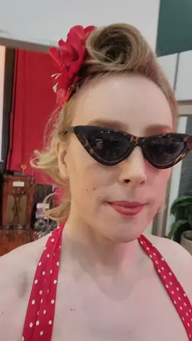 Summertime! I'm not quite bikini ready yet, though. Let's check back on that next week 🍈🍈 #pinup #pinupmodel #Summer #summerpinup #donut #swimwear #bikini #sunglasses #trans #transmodel #pool #poolpinup #beach #pinuphair 