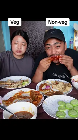 Tag Masu lover and your veg friends 😂😂 #fyp #nepali #couple #bibekshristi #husbandwife #Love #life #food #mukbang 