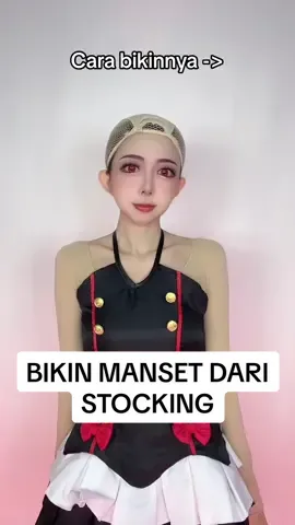 Stocking yg lebih terang warnanya ada di link bio no 40. Tutorial bikin manset dari stocking (kekurangannya: ada garis dibagian depan/belakang sm gak bs nutupin smpe leher) #cosplay #stocking #krultepes #owarinoseraph #cosplayer 