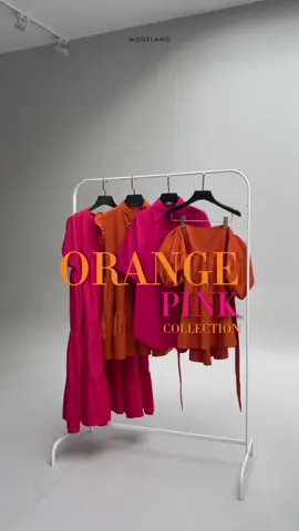 The perfect pieces for endless summer in our signature orange and pink color. #wearmodelano #modelano899 #orange #pink #dress #outfit 