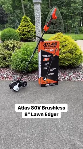 The NEW Atlas 80V Brushless Cordless 8” Lawn Edger delivers instant starts, more power, and longer runtime…making it ideal for #landscaping professionals. #HarborFreight #landscape #lawn 