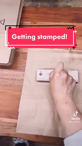 Stamping our logo on paper bags: because who needs a designer purse when you can have a designer shopping bag? 😂 #rockablock #asmr #clothingbrand  #branding #DIY
